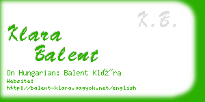 klara balent business card